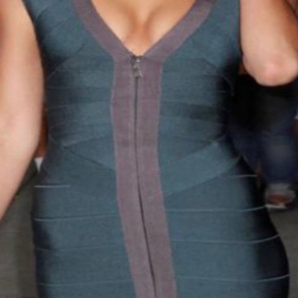 Bin 2C Wanna be Herve Leger Womens Cap Sleeve Bodycon Mini Dress Green Size XXS - Picture 2 of 9